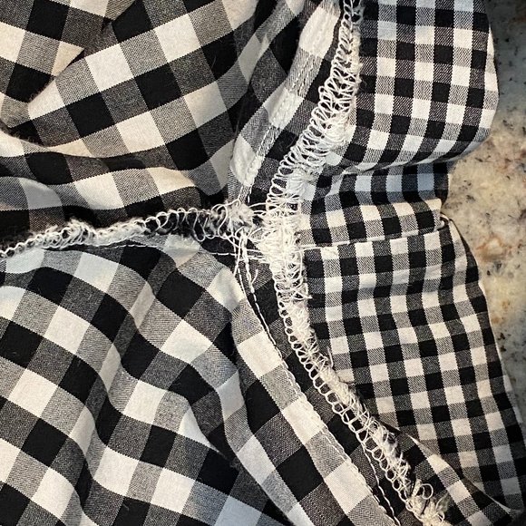 Oversized Madewell Gingham-Play Button-Down Shirt - Size XXS - Picture 12 of 16